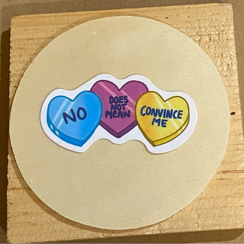🌈20/$12🌈 No Does Not Mean Convince Me Sticker